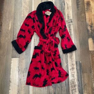 NWT Lazy One chenille Robe cabin Wm L/XL